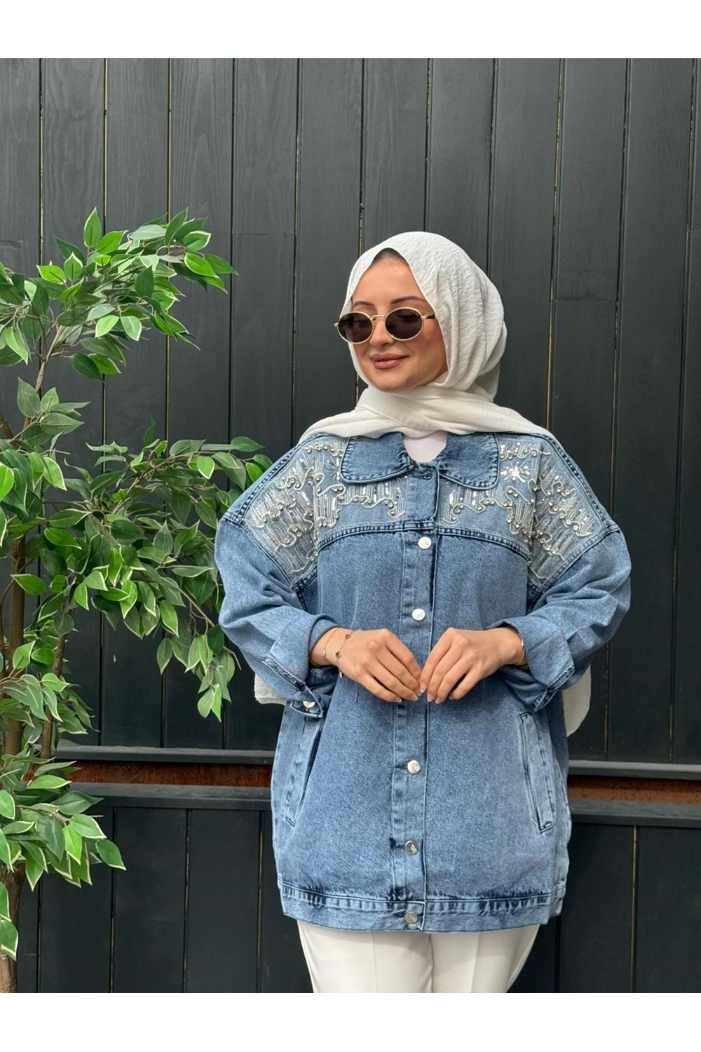 PERLA KOT CEKET - MAVİ - S-M