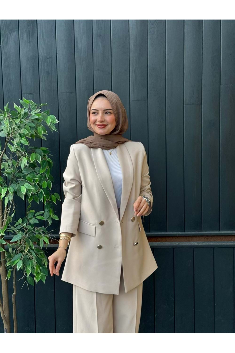 BLAZER CEKET - KREM - 1