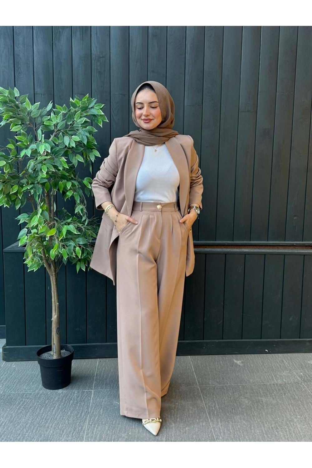 PALAZZO PANTOLON - CAMEL - 1