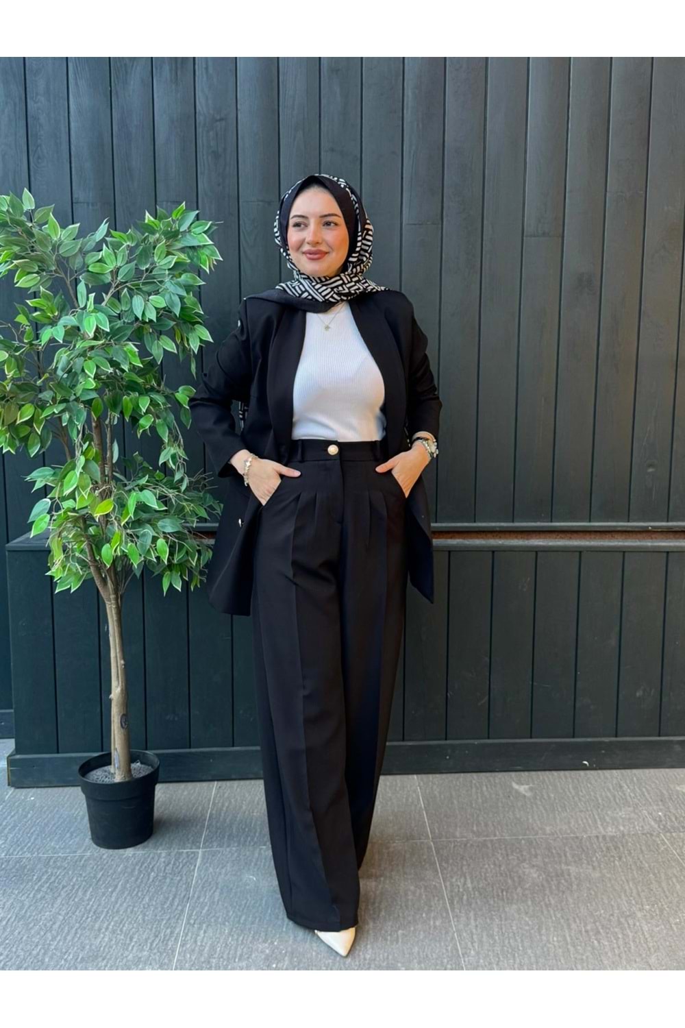 PALAZZO PANTOLON - SİYAH - 1