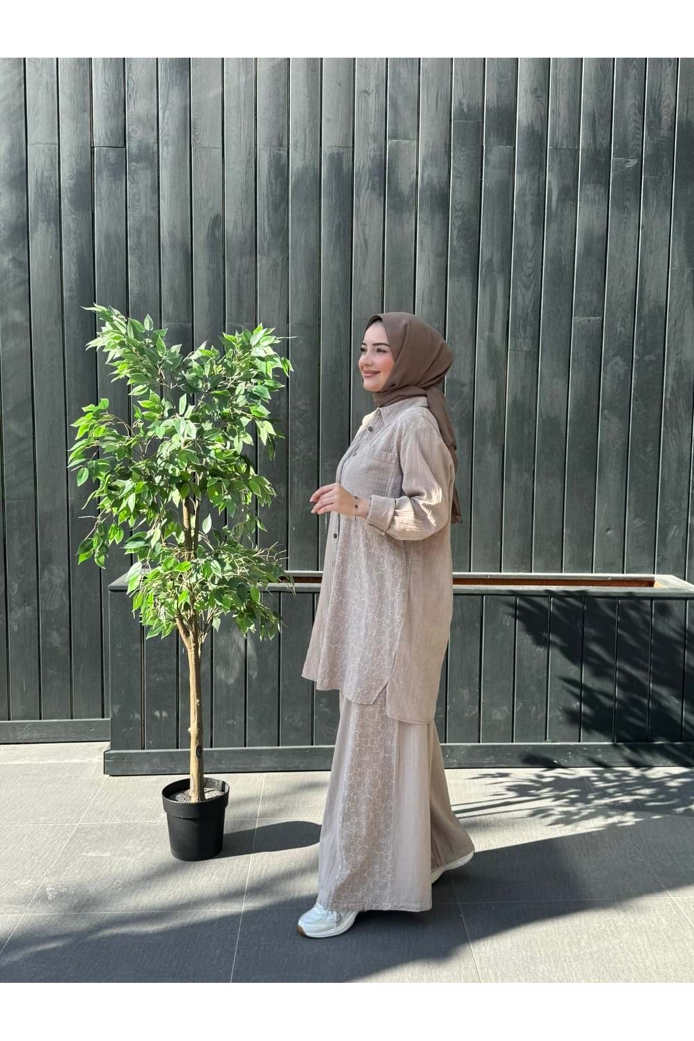 NAKIŞ KETEN TAKIM - KREM - 1