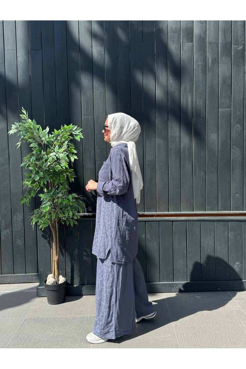 NAKIŞ KETEN TAKIM - MAVİ - 1