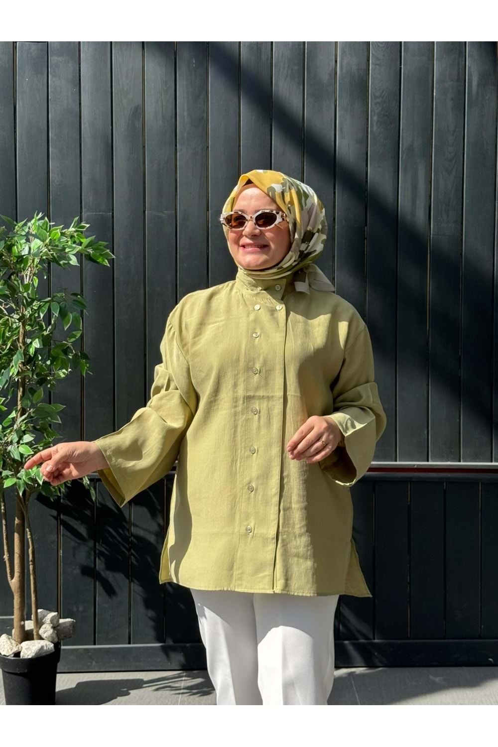 ZİRO GÖMLEK - YAĞ YEŞİLİ - L-XL