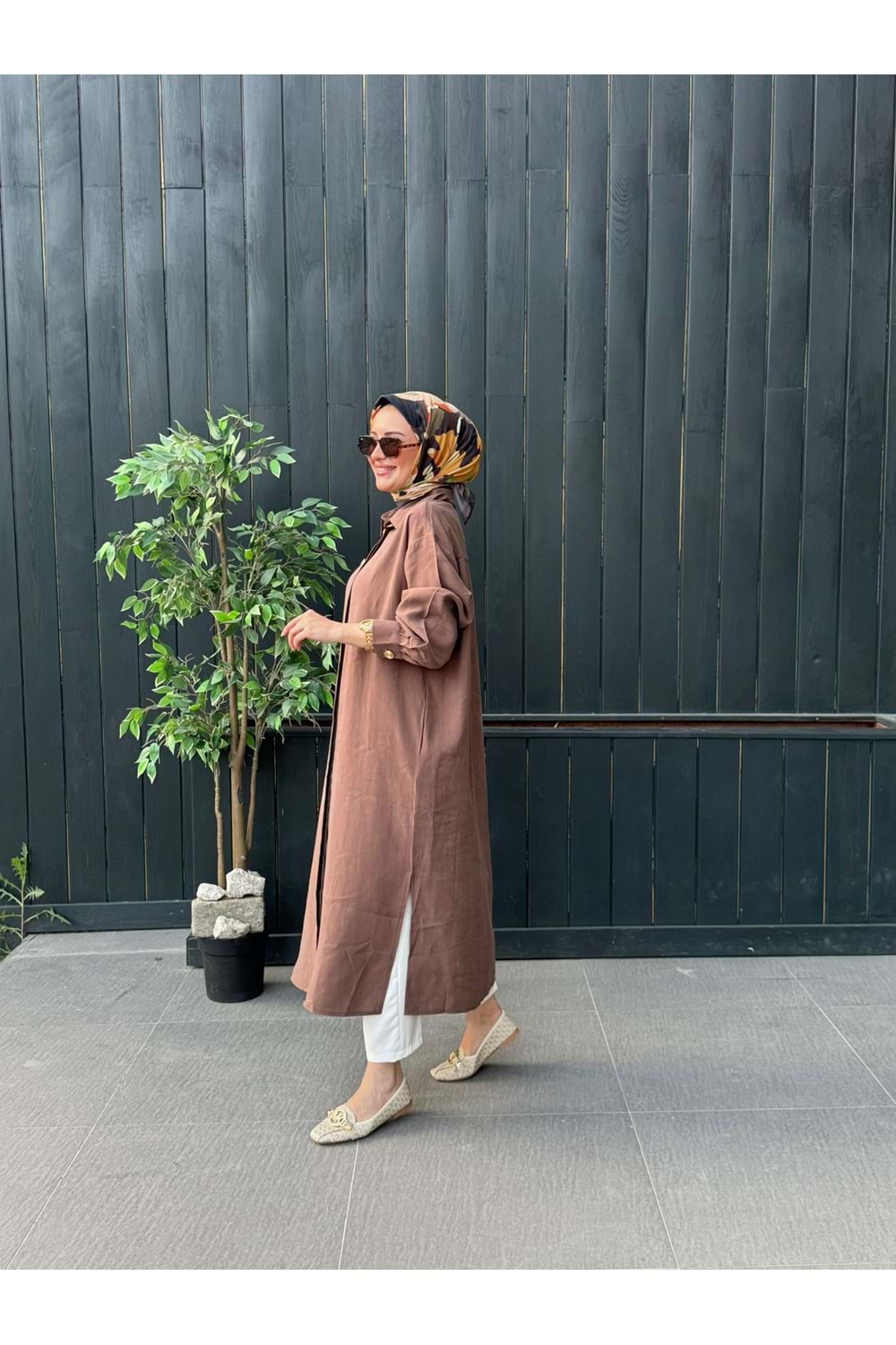 HOBİ GÖMLEK - KAHVERENGİ - L-XL