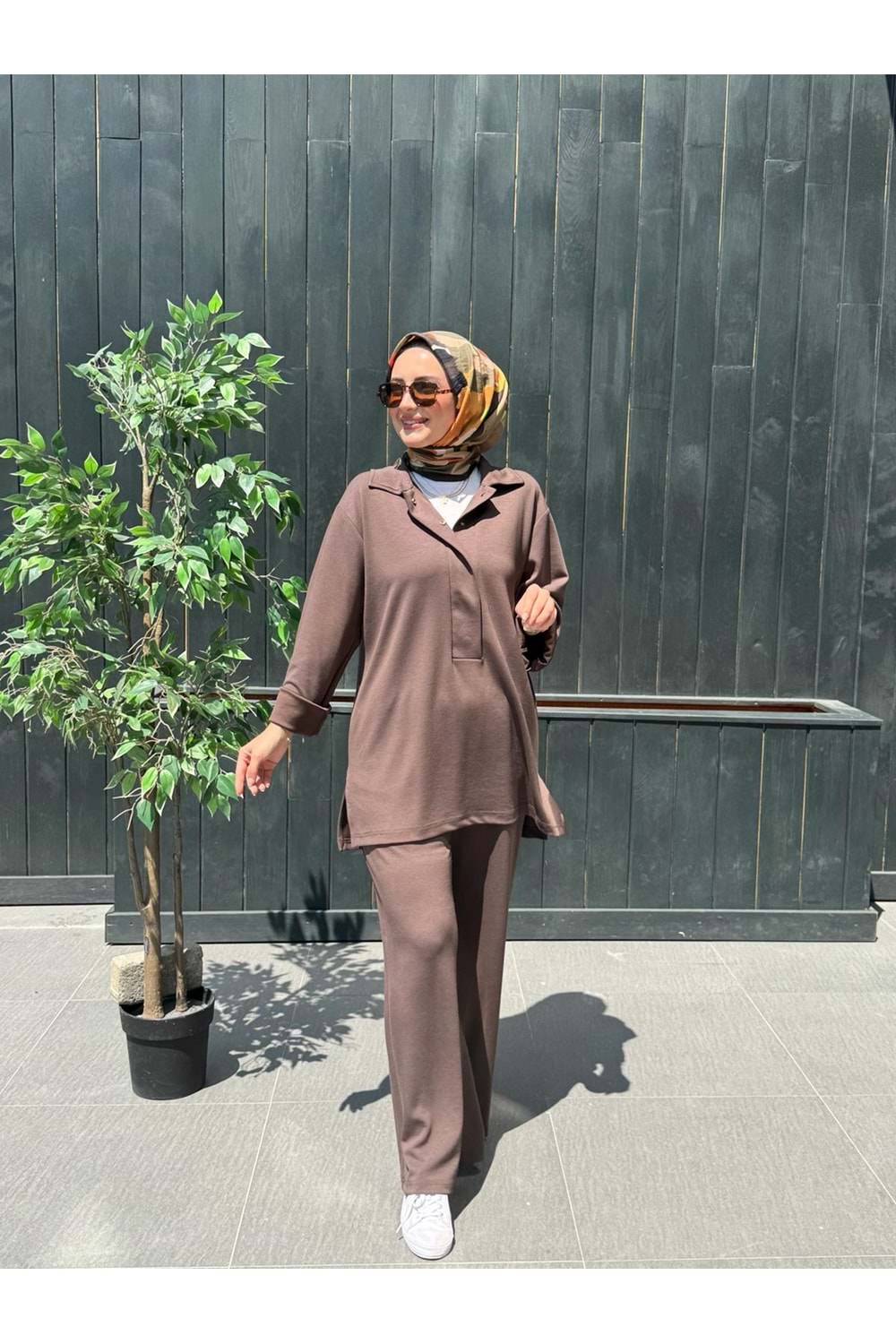 YAKA TAKIM - KAHVERENGİ - L-XL