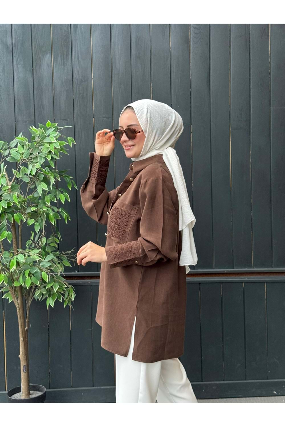 SIRMA GÖMLEK - KAHVE - L-XL