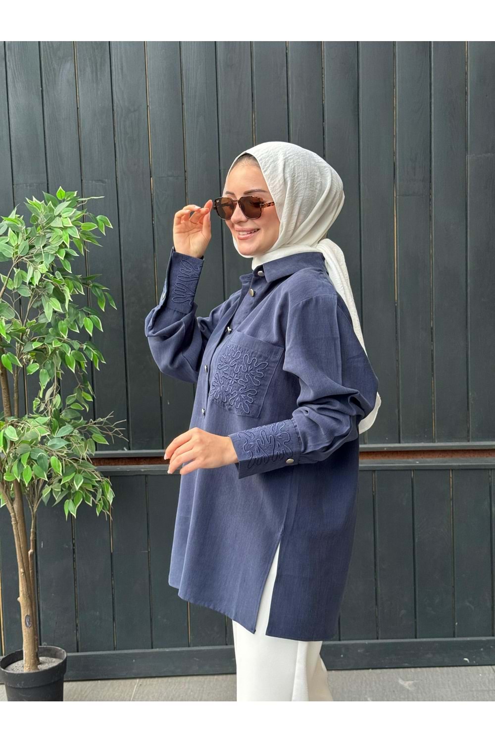SIRMA GÖMLEK - LACİVERT - L-XL