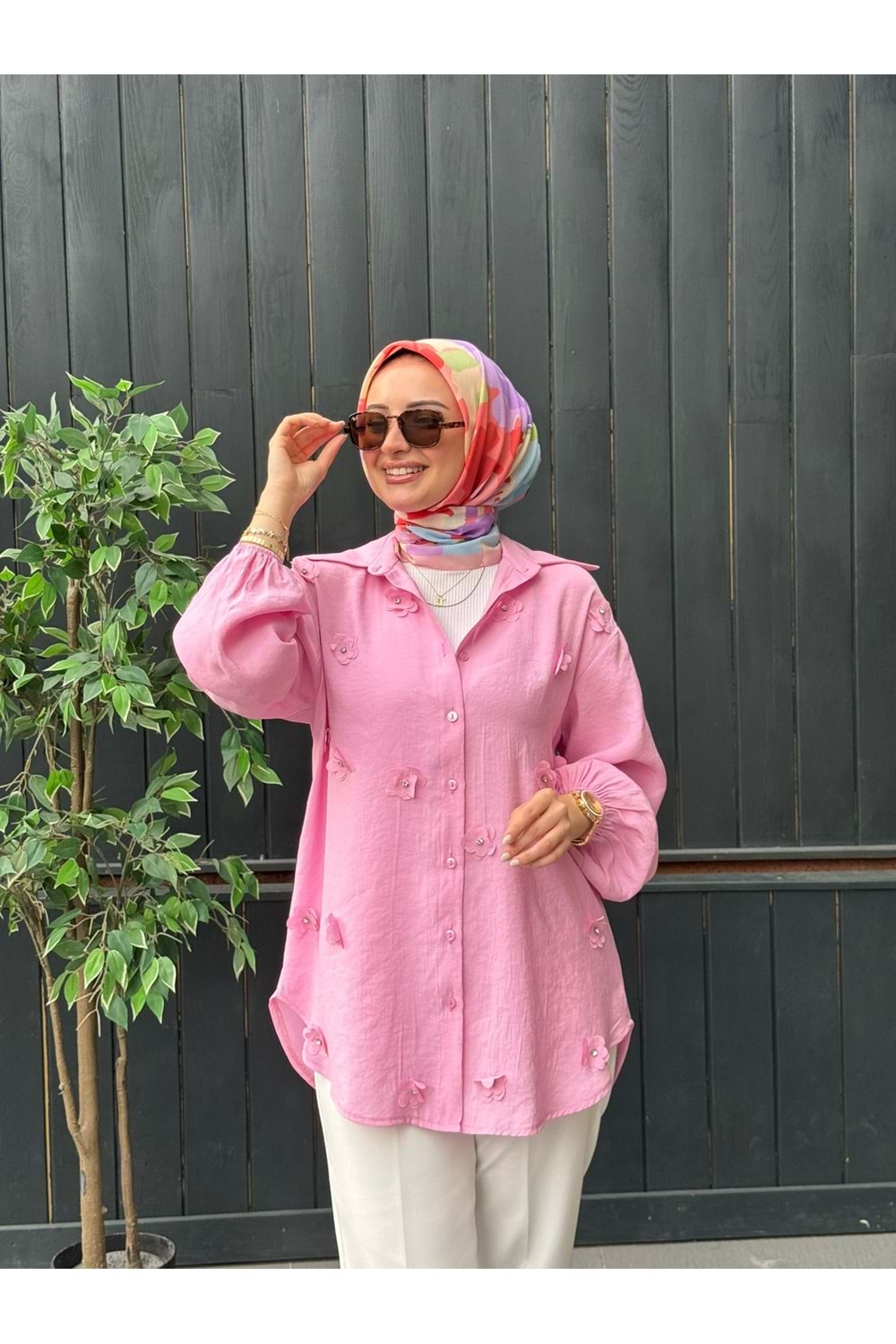 PAPATYA GÖMLEK - PEMBE - 1