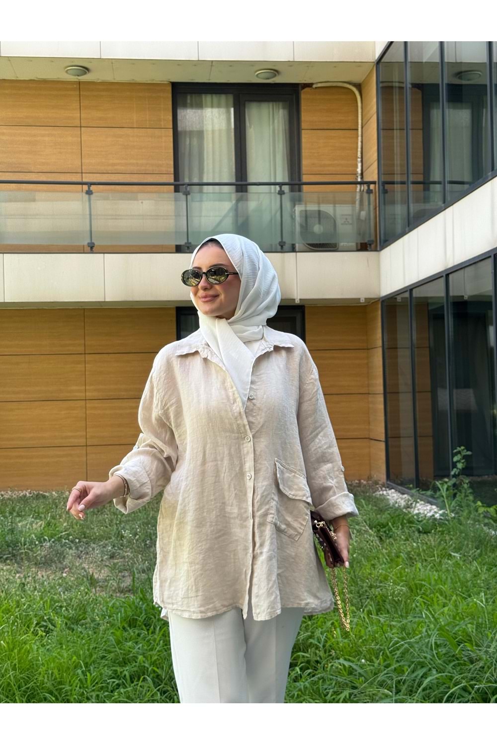 İTHAL KETEN GÖMLEK - TAŞ - STD