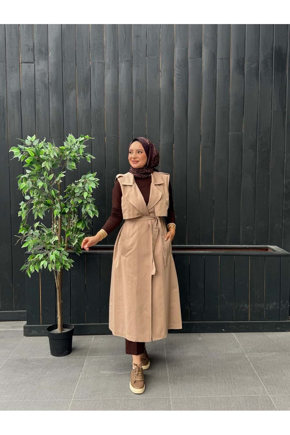 TRENCH YELEK - CAMEL - 38