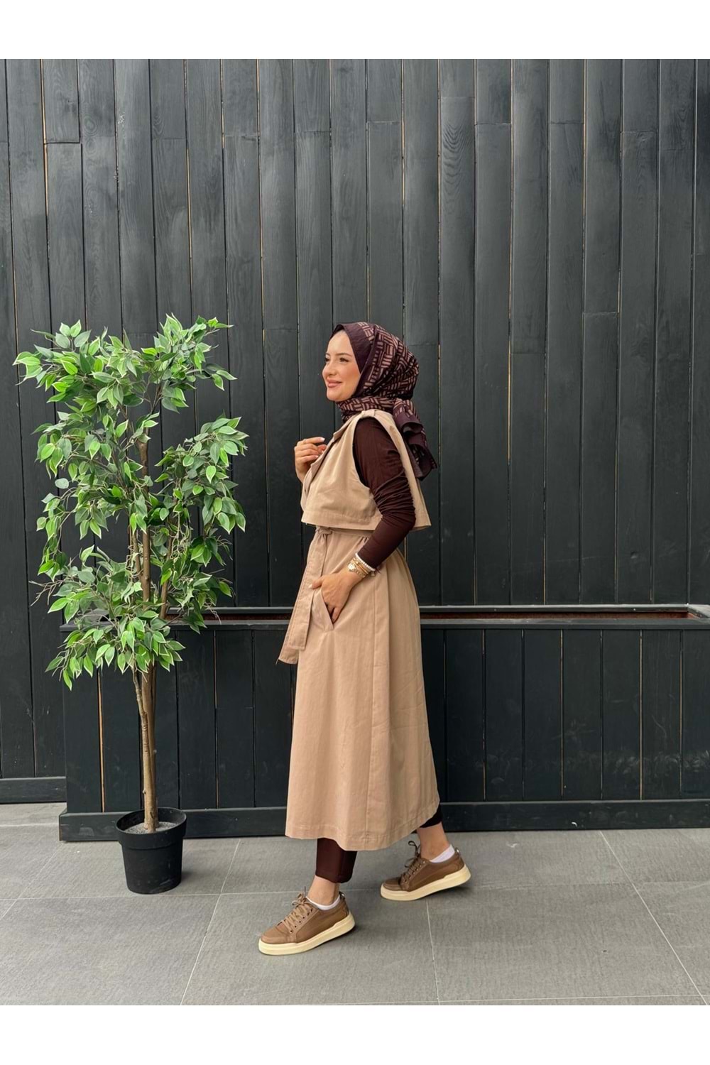 TRENCH YELEK - CAMEL - 38