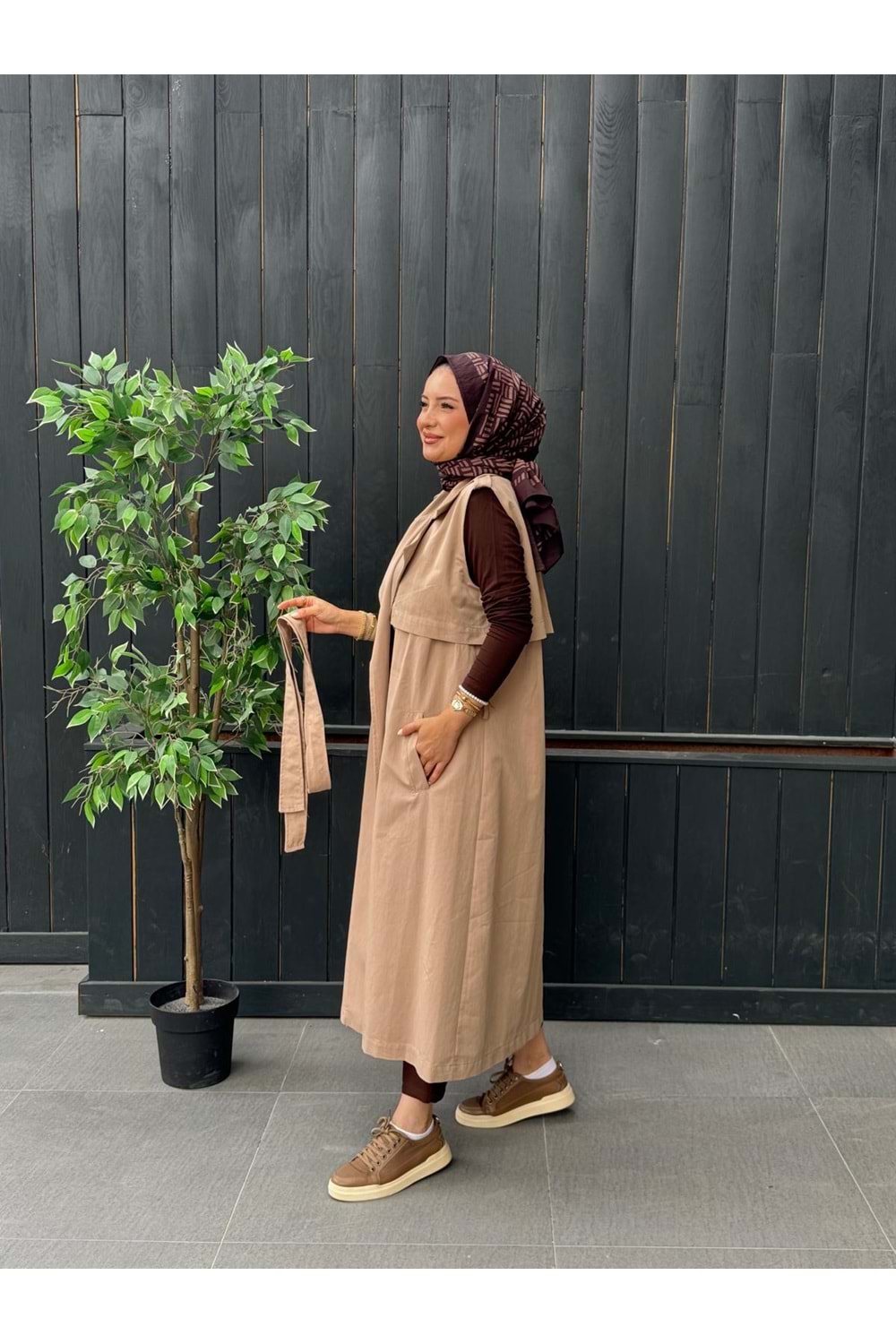 TRENCH YELEK - CAMEL - 38