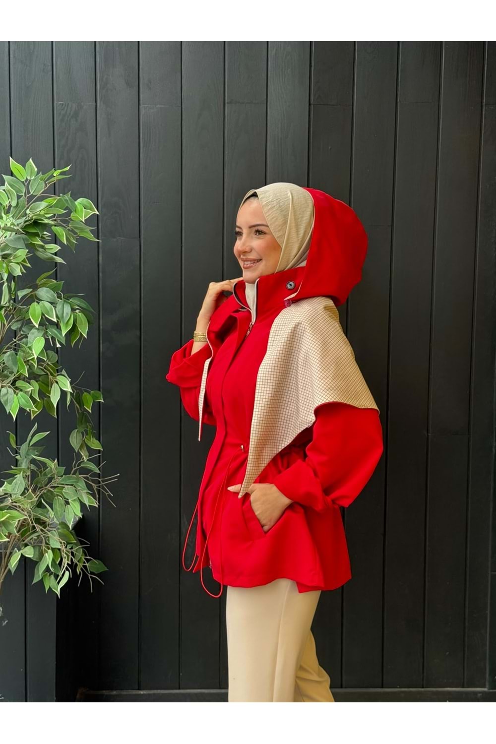 KARE CEKET - KIRMIZI - 1