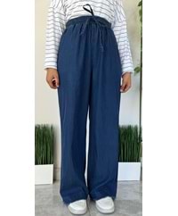 PÜSKÜL TENSEL PANTOLON - LACİVERT - 36