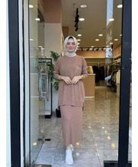 ROSE TRİKO ETEKLİ TAKIM - CAMEL - STD