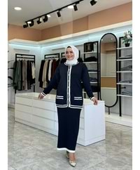MERSERİZE ETEK TAKIM - LACİVERT - STD