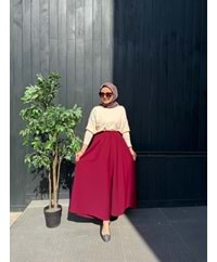 KREP PANTOLON ETEK - BORDO - 1