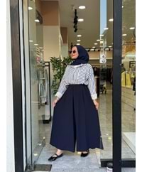 KREP PANTOLON ETEK - LACİVERT - 1