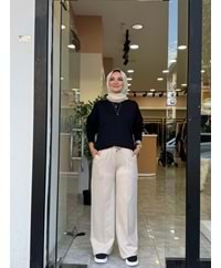 OYŞO ÇİMALI PANTOLON - KREM - S-M