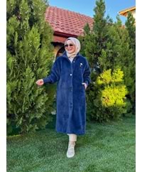 ANGORA UZUN DÜĞMELİ KABAN - LACİVERT - 3