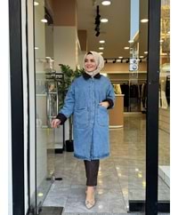 UZUN KOT TRENCH - MAVİ - S-M