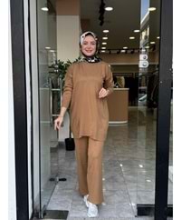 TRİKO DÜZ TAKIM - CAMEL - STD