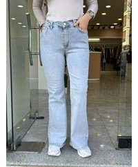 İSPANYOL MODEL KOT PANTOLON - BUZ MAVİSİ - 4