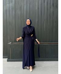 NİLEM ELBİSE - LACİVERT - 1