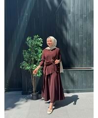 TOKA ETEKLİ TAKIM - KAHVE - 1