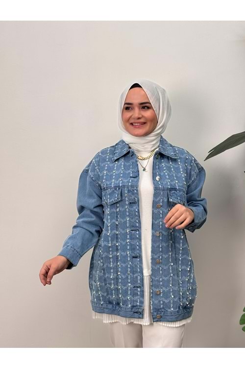 PARILTI KOT CEKET - AÇIK KOT RENGİ - L-XL