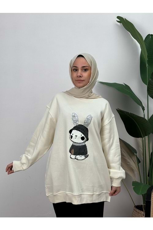 TAVŞAN SWEAT - KREM - S-M