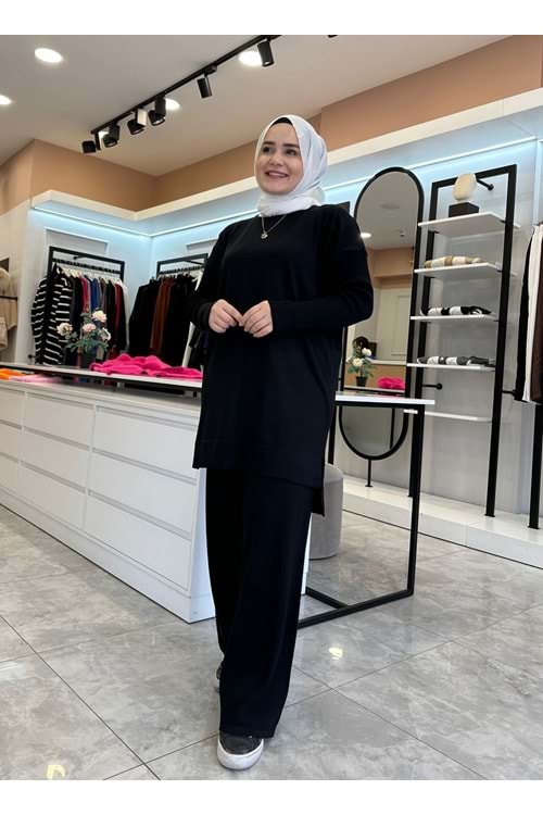 SOĞUK İPLİK MERSERİZE TAKIM - SİYAH - STD