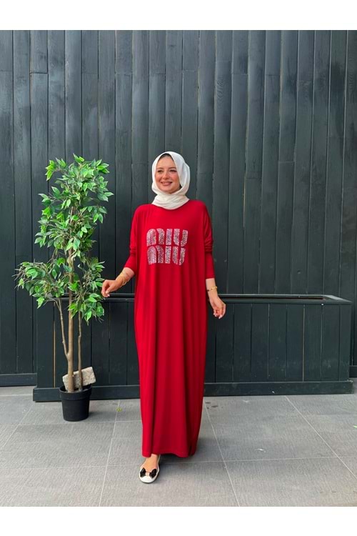 TUĞBA ELBİSE - BORDO - STD