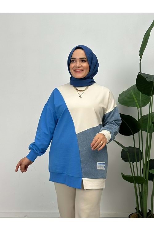 KESİK SWEAT - MAVİ - S-M