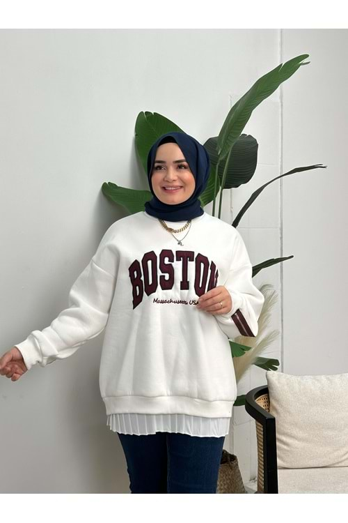 BOSTON SWEAT - BEYAZ - STD