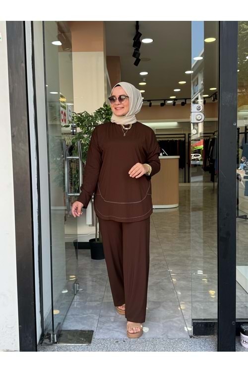 YILDIZ OYŞO TAKIM - KAHVERENGİ - S-M