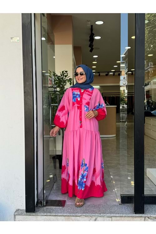 PİNK ELBİSE - PEMBE - 1