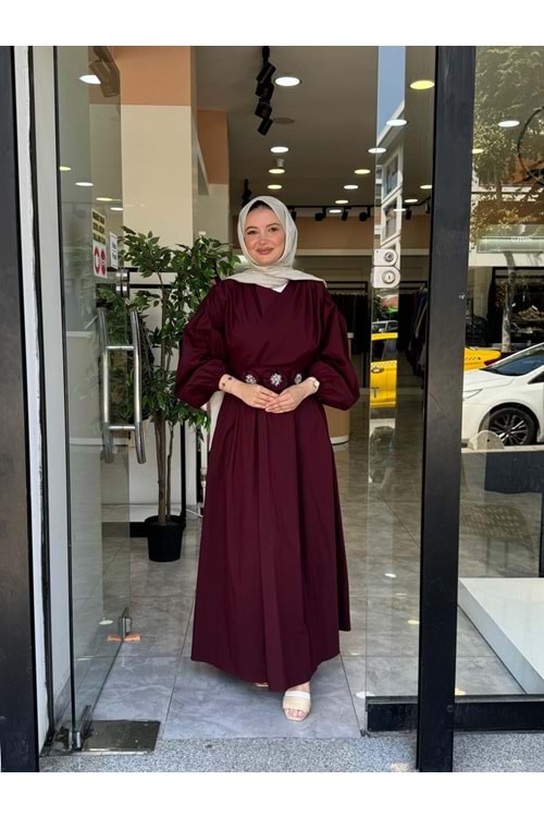 MİHRA ELBİSE - BORDO - 2