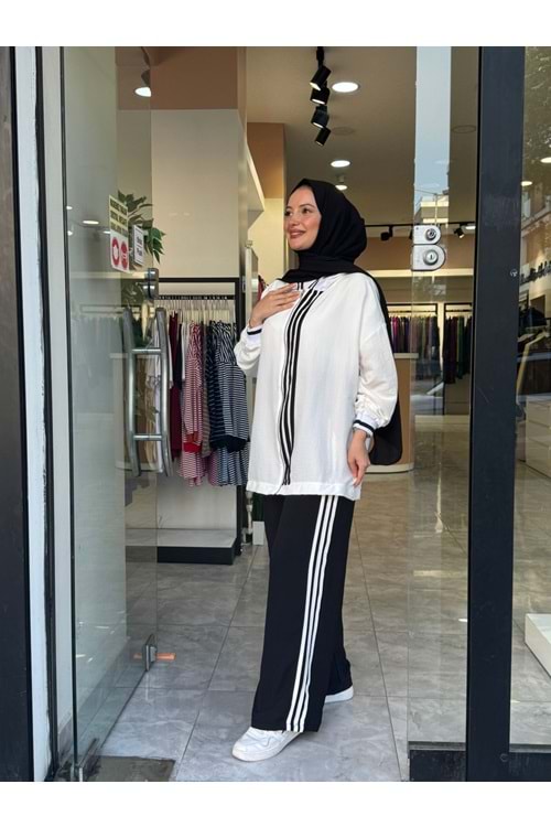 FLORA SPOR TAKIM - BEYAZ SİYAH - S-M