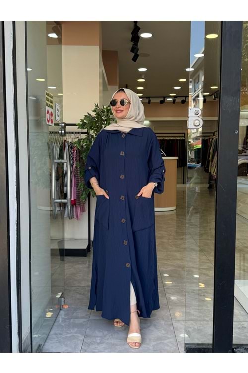 YASMİN UZUN KAP - LACİVERT - S-M