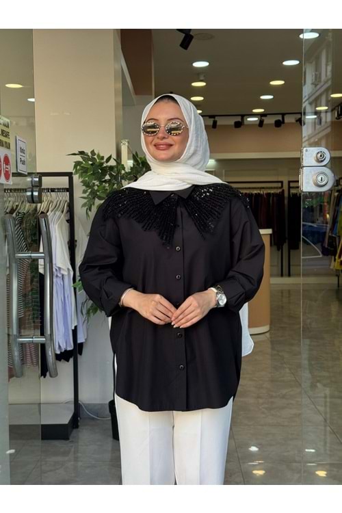 ARİN GÖMLEK - SİYAH - S-M