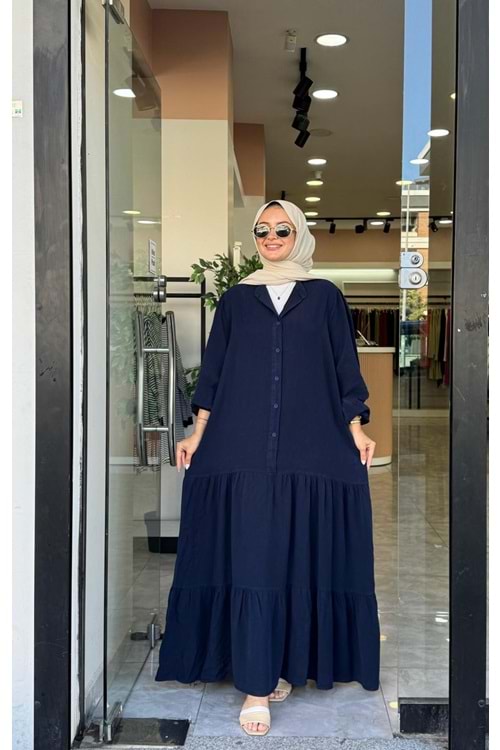 TENSEL ELBİSE - LACİVERT - 38