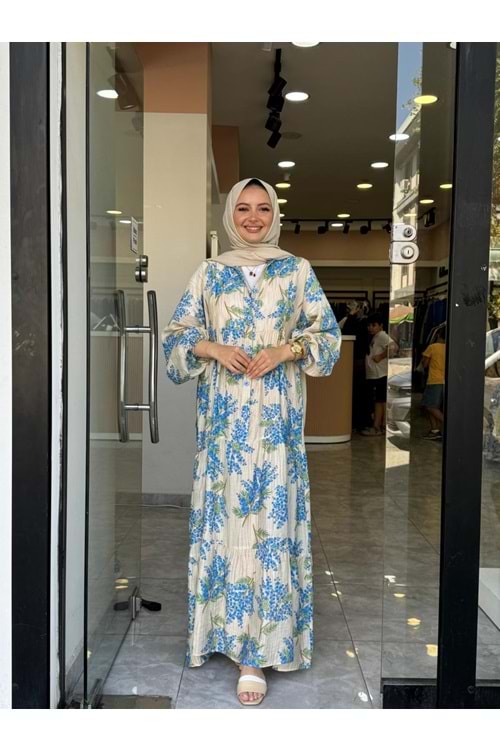SON YAZ ELBİSE - KREM-SAKS - 1