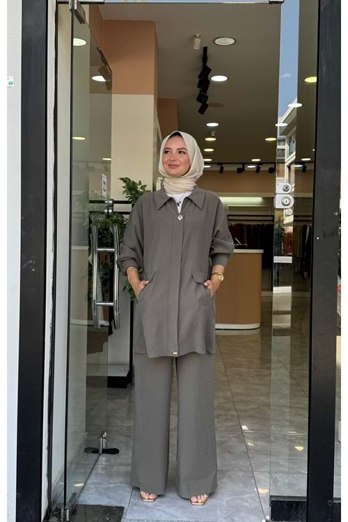 CUPRA DÜĞME CEPLİ TAKIM - HAKİ YEŞİLİ - 2