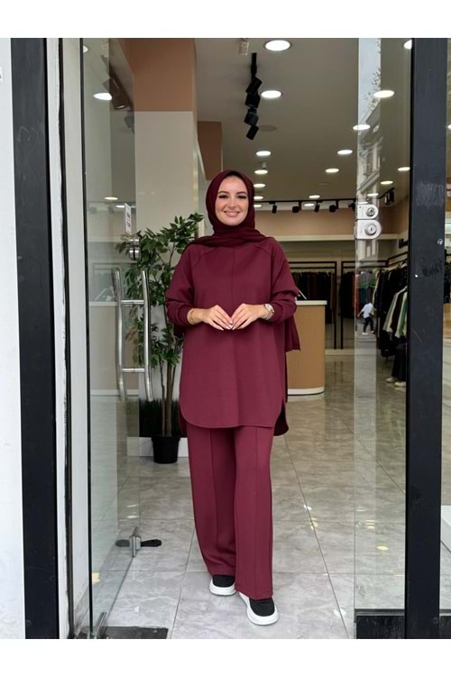VERA ÇİMALI TAKIM - BORDO - L-XL
