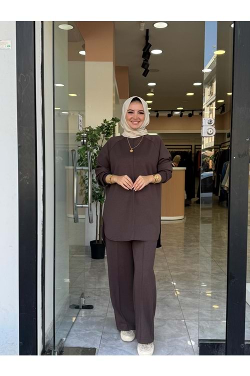 VERA ÇİMALI TAKIM - KAHVERENGİ - S-M