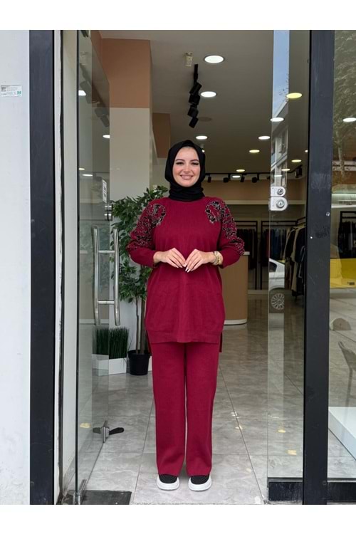 BONCUK İŞLEME TAKIM - BORDO - STD