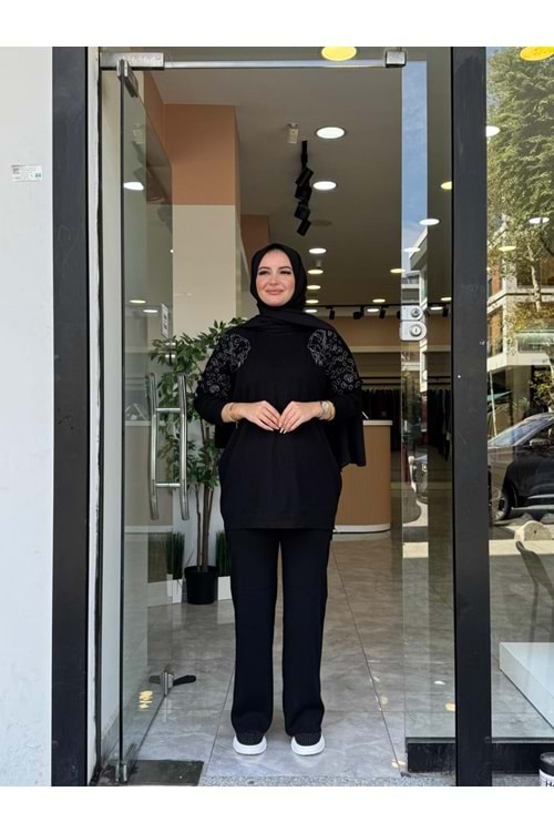 BONCUK İŞLEME TAKIM - SİYAH - STD