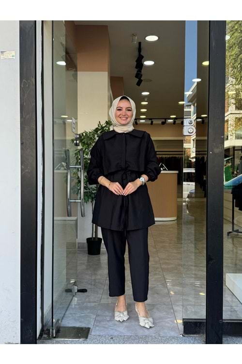 PARAŞÜT BEL AYARLI TAKIM - SİYAH - 1