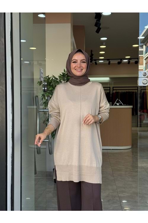 NİSA TRİKO TUNİK - BEJ - STD